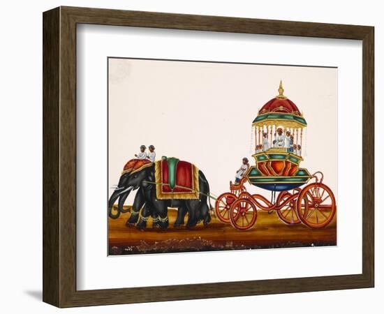 Elephants Pulling a Carriage Belonging to a Wealthy Man, from Thanjavur, India-null-Framed Giclee Print