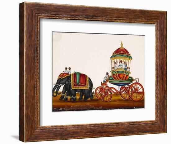 Elephants Pulling a Carriage Belonging to a Wealthy Man, from Thanjavur, India-null-Framed Giclee Print