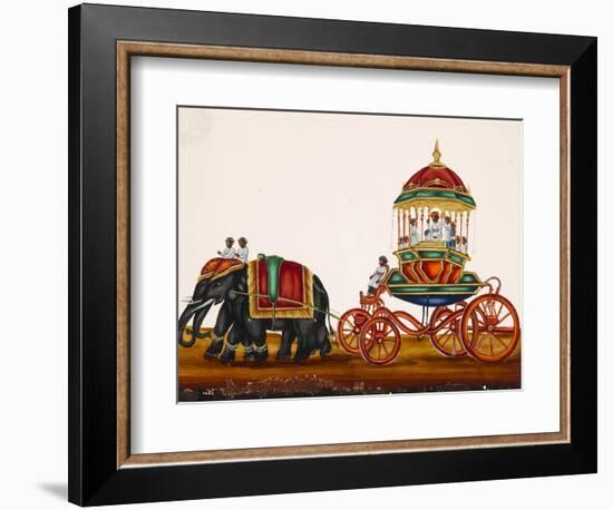 Elephants Pulling a Carriage Belonging to a Wealthy Man, from Thanjavur, India--Framed Giclee Print