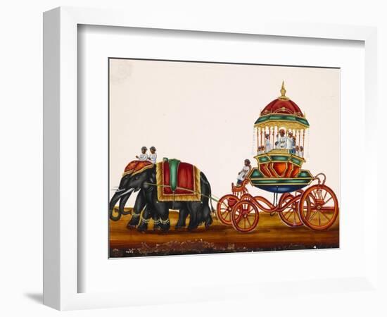 Elephants Pulling a Carriage Belonging to a Wealthy Man, from Thanjavur, India-null-Framed Giclee Print