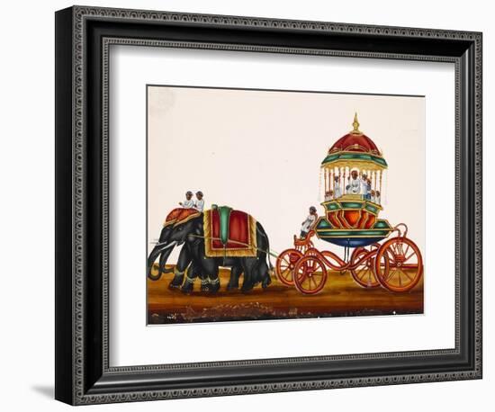 Elephants Pulling a Carriage Belonging to a Wealthy Man, from Thanjavur, India-null-Framed Giclee Print