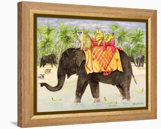 Elephants with Bananas, 1998-E.B. Watts-Framed Premier Image Canvas