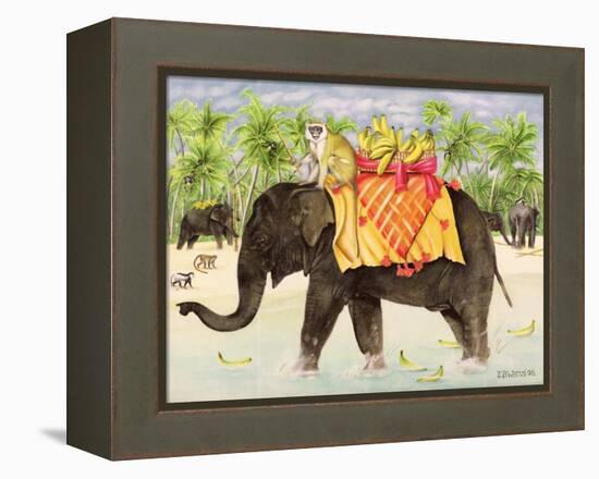 Elephants with Bananas, 1998-E.B. Watts-Framed Premier Image Canvas