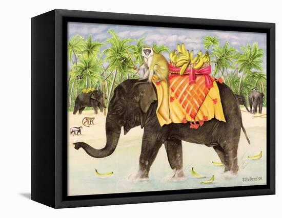 Elephants with Bananas, 1998-E.B. Watts-Framed Premier Image Canvas