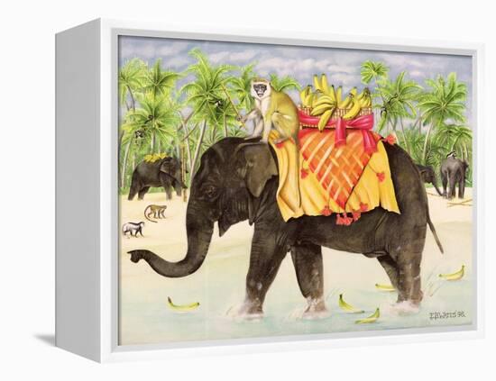 Elephants with Bananas, 1998-E.B. Watts-Framed Premier Image Canvas