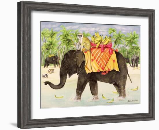 Elephants with Bananas, 1998-E.B. Watts-Framed Giclee Print