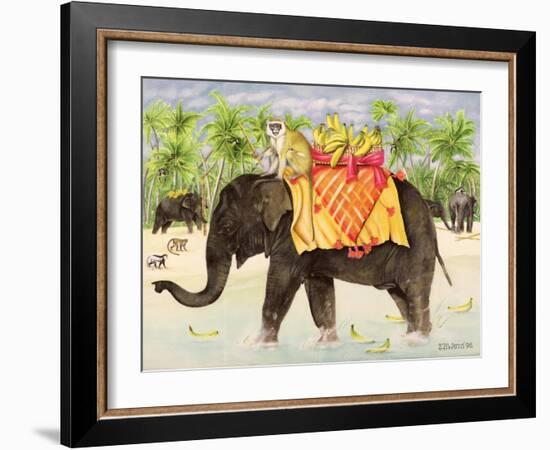 Elephants with Bananas, 1998-E.B. Watts-Framed Giclee Print