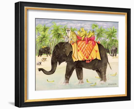 Elephants with Bananas, 1998-E.B. Watts-Framed Giclee Print