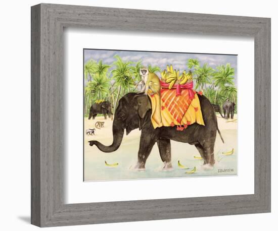 Elephants with Bananas, 1998-E.B. Watts-Framed Giclee Print