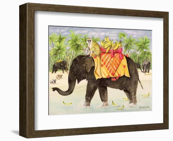 Elephants with Bananas, 1998-E.B. Watts-Framed Giclee Print