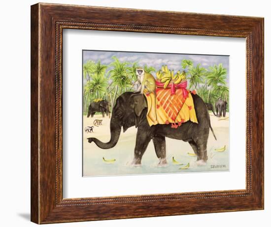 Elephants with Bananas, 1998-E.B. Watts-Framed Giclee Print