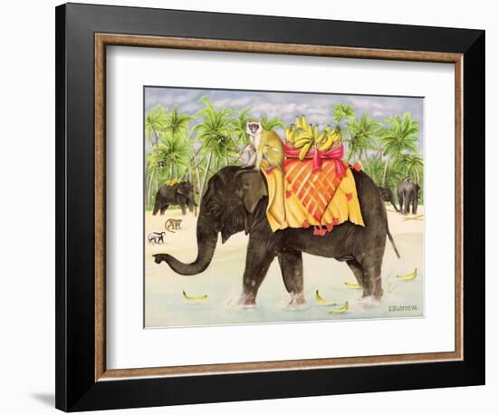 Elephants with Bananas, 1998-E.B. Watts-Framed Giclee Print