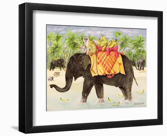 Elephants with Bananas, 1998-E.B. Watts-Framed Giclee Print