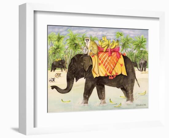 Elephants with Bananas, 1998-E.B. Watts-Framed Giclee Print