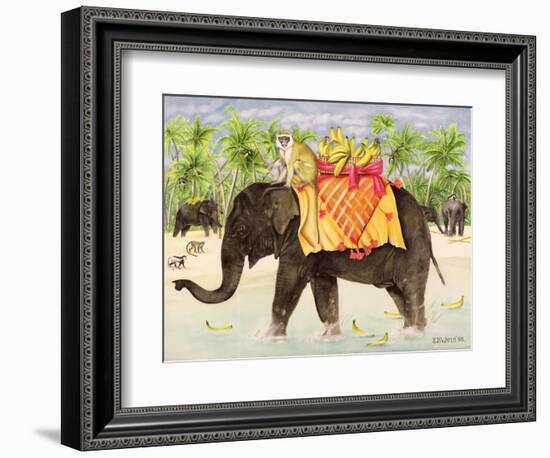 Elephants with Bananas, 1998-E.B. Watts-Framed Giclee Print