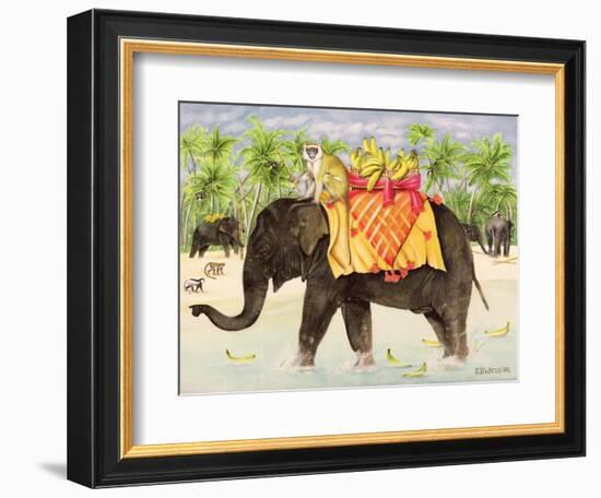 Elephants with Bananas, 1998-E.B. Watts-Framed Giclee Print