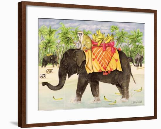 Elephants with Bananas, 1998-E.B. Watts-Framed Giclee Print