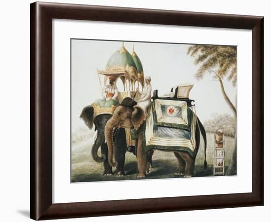 Elephants with Their Mahouts, Company School, circa 1815-null-Framed Giclee Print