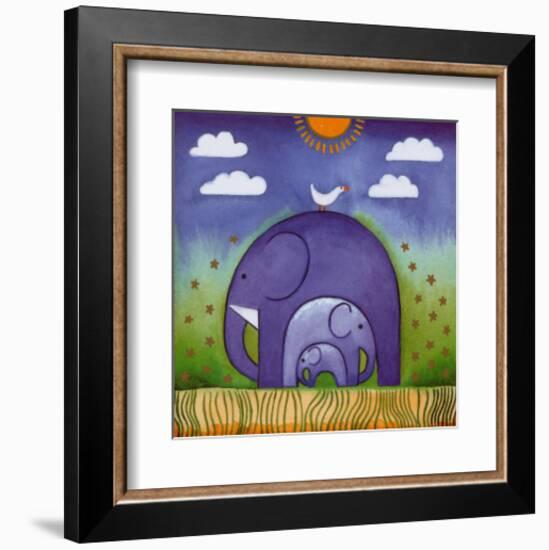 Elephants-Linda Edwards-Framed Art Print