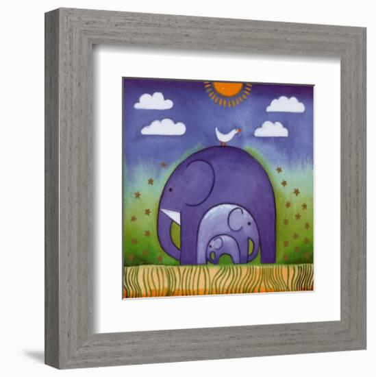 Elephants-Linda Edwards-Framed Art Print