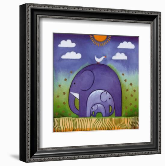 Elephants-Linda Edwards-Framed Art Print