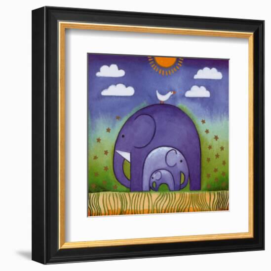 Elephants-Linda Edwards-Framed Art Print