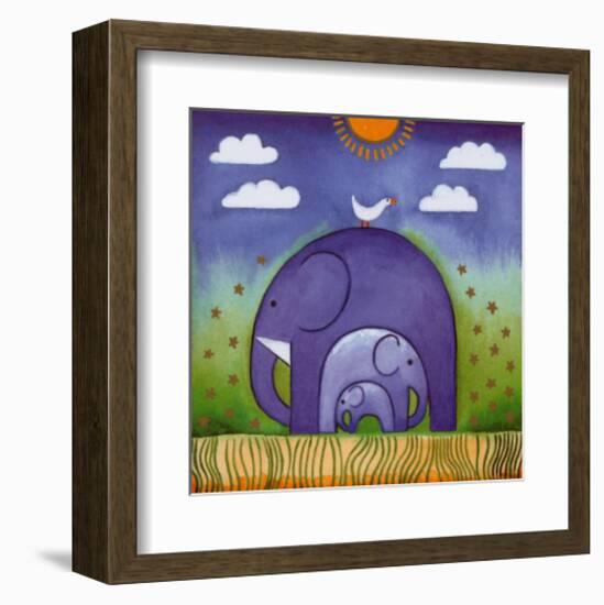 Elephants-Linda Edwards-Framed Art Print