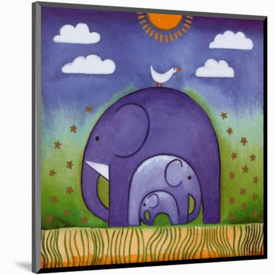Elephants-Linda Edwards-Mounted Art Print
