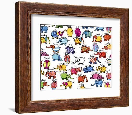 Elephants-Andree Prigent-Framed Art Print