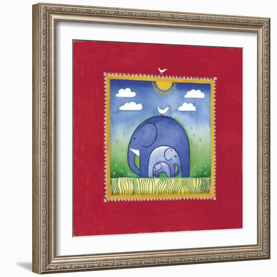 Elephants-Linda Edwards-Framed Giclee Print