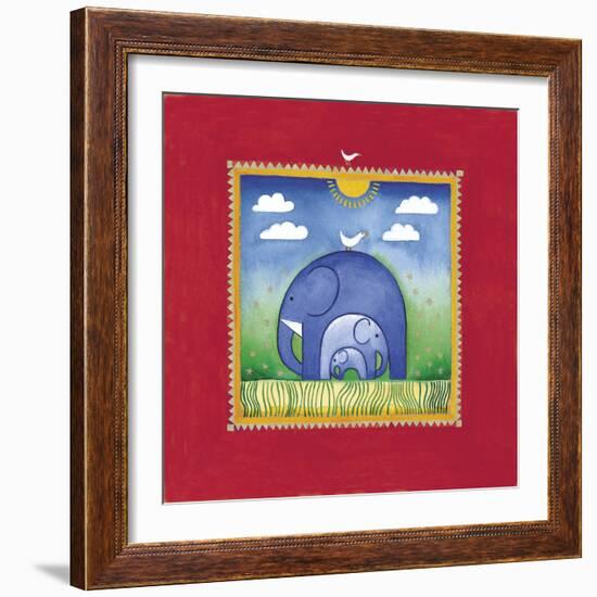 Elephants-Linda Edwards-Framed Giclee Print