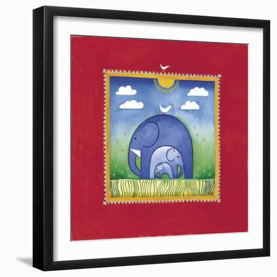 Elephants-Linda Edwards-Framed Giclee Print