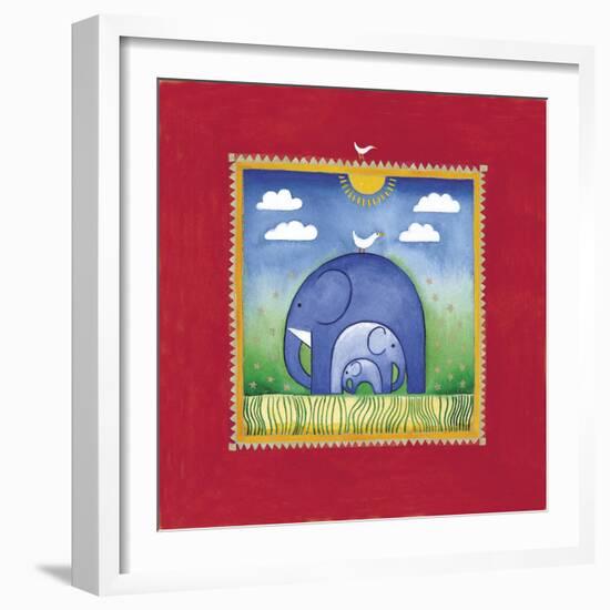 Elephants-Linda Edwards-Framed Giclee Print