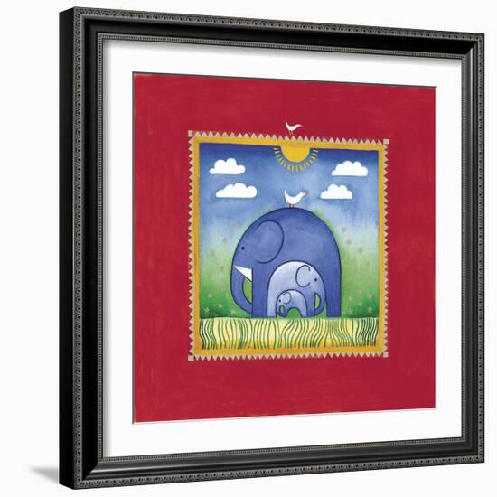 Elephants-Linda Edwards-Framed Giclee Print