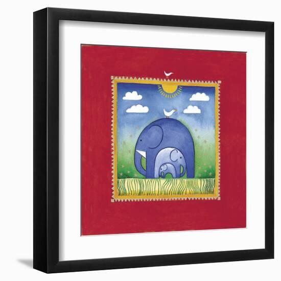 Elephants-Linda Edwards-Framed Giclee Print