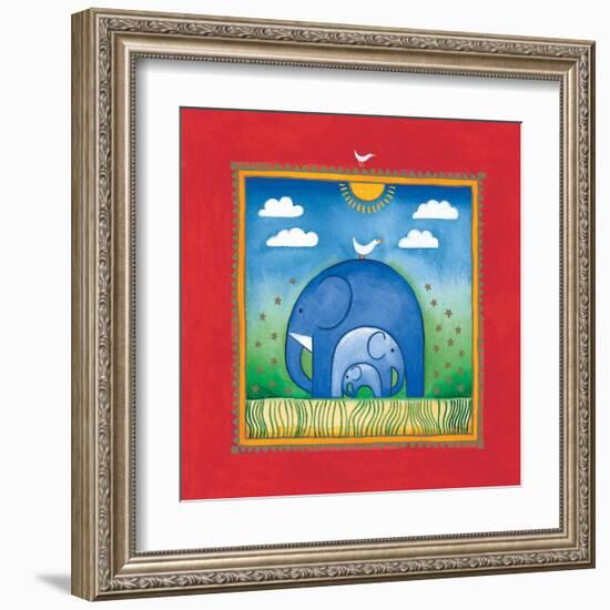 Elephants-Linda Edwards-Framed Art Print