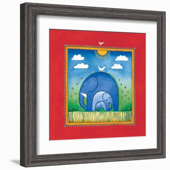 Elephants-Linda Edwards-Framed Art Print