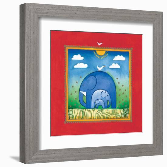 Elephants-Linda Edwards-Framed Art Print