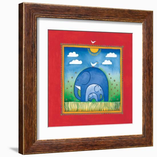 Elephants-Linda Edwards-Framed Art Print