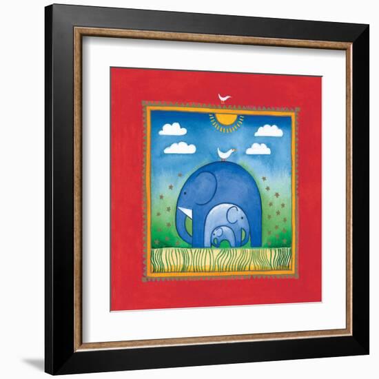 Elephants-Linda Edwards-Framed Art Print