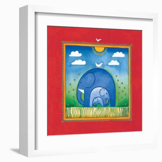 Elephants-Linda Edwards-Framed Art Print