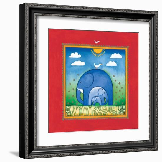 Elephants-Linda Edwards-Framed Art Print