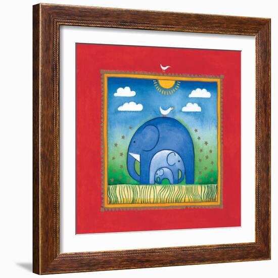 Elephants-Linda Edwards-Framed Art Print