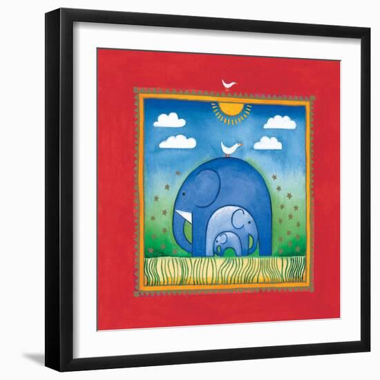 Elephants-Linda Edwards-Framed Art Print