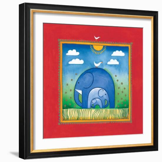 Elephants-Linda Edwards-Framed Art Print