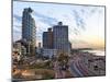Elevated Dusk View of the City Beachfront, Tel Aviv, Israel, Middle East-Gavin Hellier-Mounted Photographic Print
