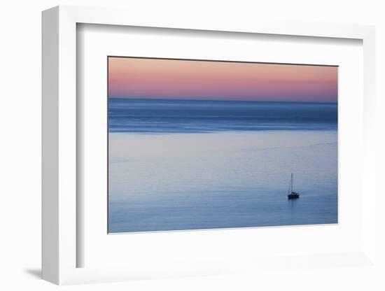 Elevated Port View at Dusk, St-Florent, Le Nebbio, Corsica, France-Walter Bibikow-Framed Photographic Print