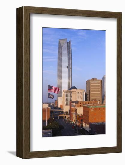 Elevated Skyline from Bricktown, Oklahoma City, Oklahoma, USA-Walter Bibikow-Framed Photographic Print