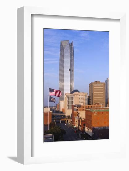 Elevated Skyline from Bricktown, Oklahoma City, Oklahoma, USA-Walter Bibikow-Framed Photographic Print