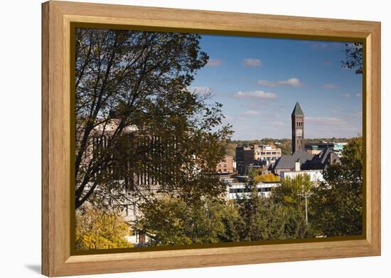 Elevated Skyline with Old Courthouse, Sioux Falls, South Dakota, USA-Walter Bibikow-Framed Premier Image Canvas